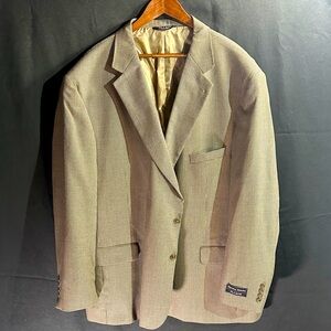 Jos. A. Bank Beige Houndstooth Men's Blazer 100% Wool